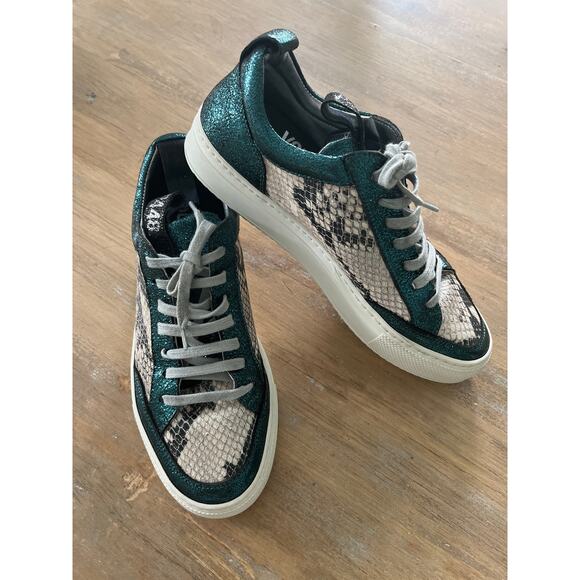 P448 Women's Soho Crackled & Snake-embossed Leather sneakers size 38 - Picture 14 of 14